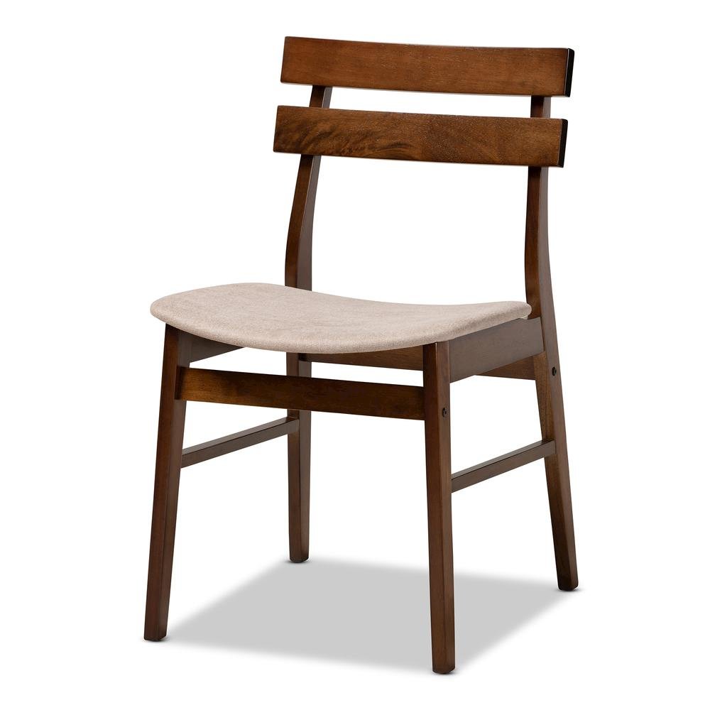 Walnut Brown Finished Wood 5-Piece Dining Set