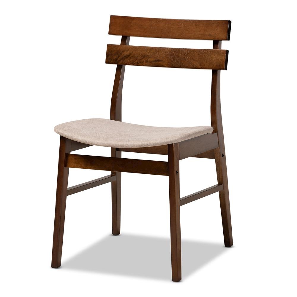 Walnut Brown Finished Wood 4-Piece Dining Chair Set