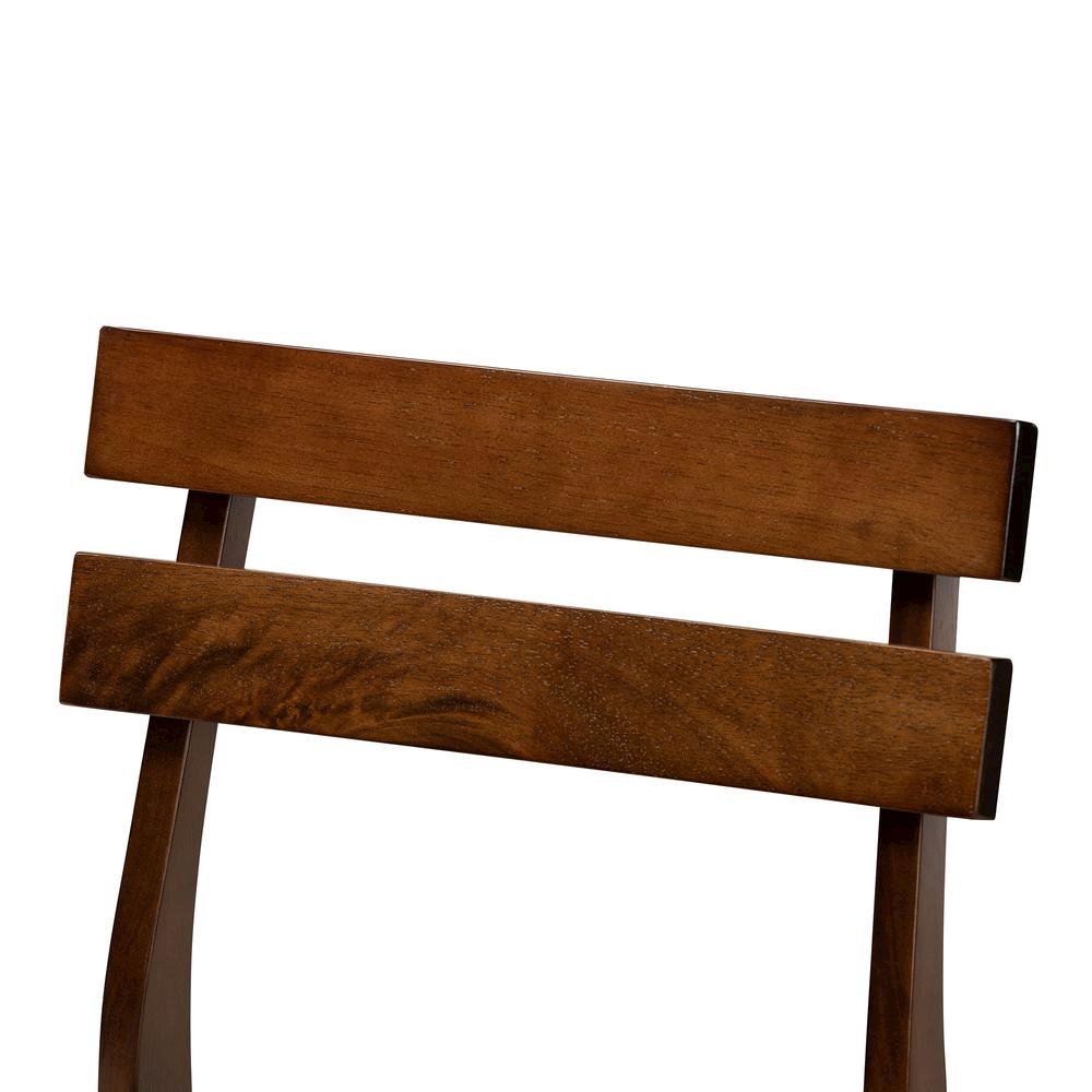Walnut Brown Finished Wood 4-Piece Dining Chair Set