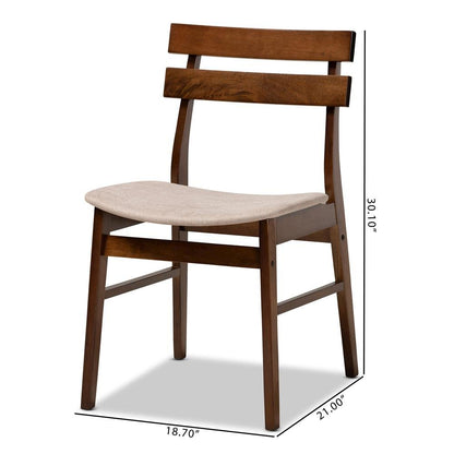 Walnut Brown Finished Wood 4-Piece Dining Chair Set