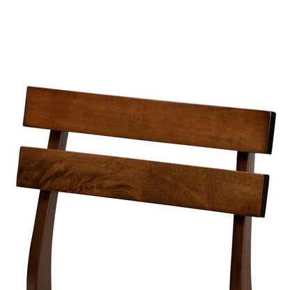 Walnut Brown Finished Wood 4-Piece Dining Chair Set