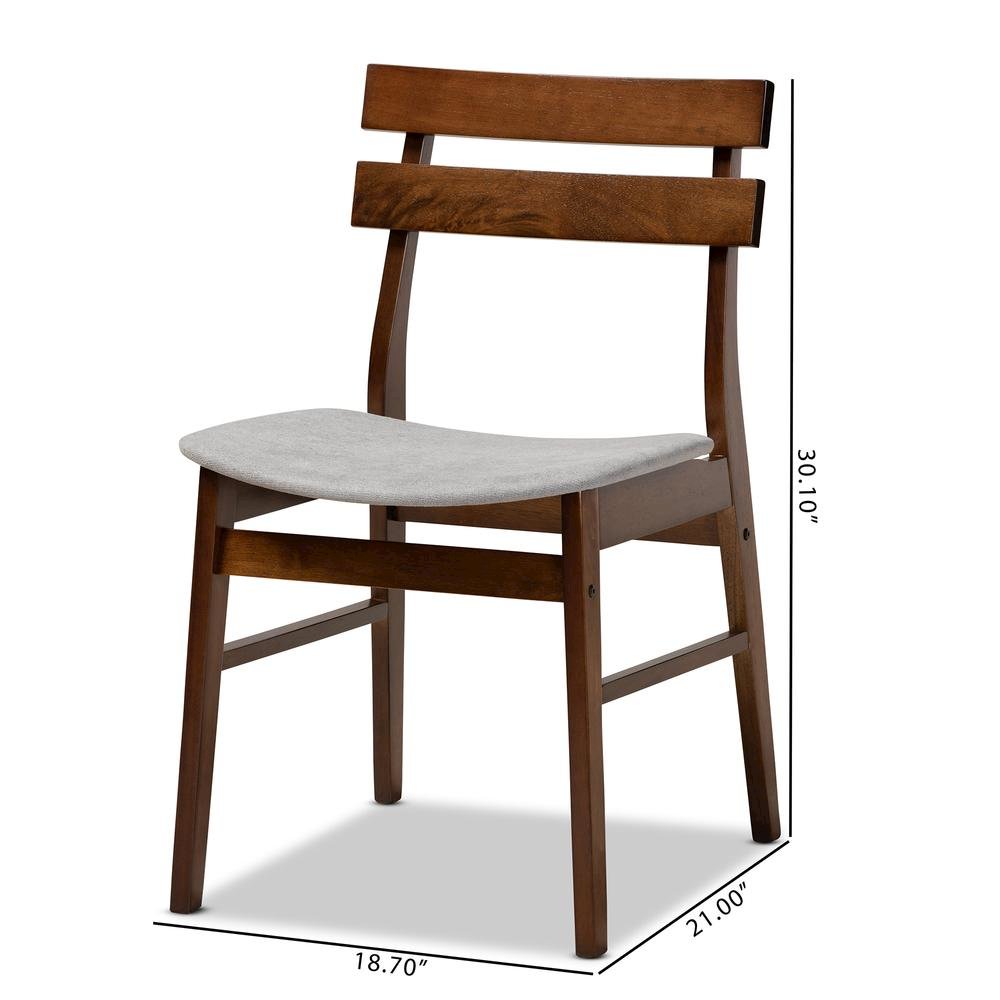 Walnut Brown Finished Wood 4-Piece Dining Chair Set