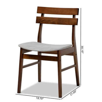Walnut Brown Finished Wood 4-Piece Dining Chair Set