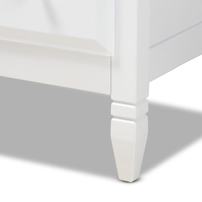 Naomi Classic and Transitional White Finished Wood 4-Drawer Bedroom Chest