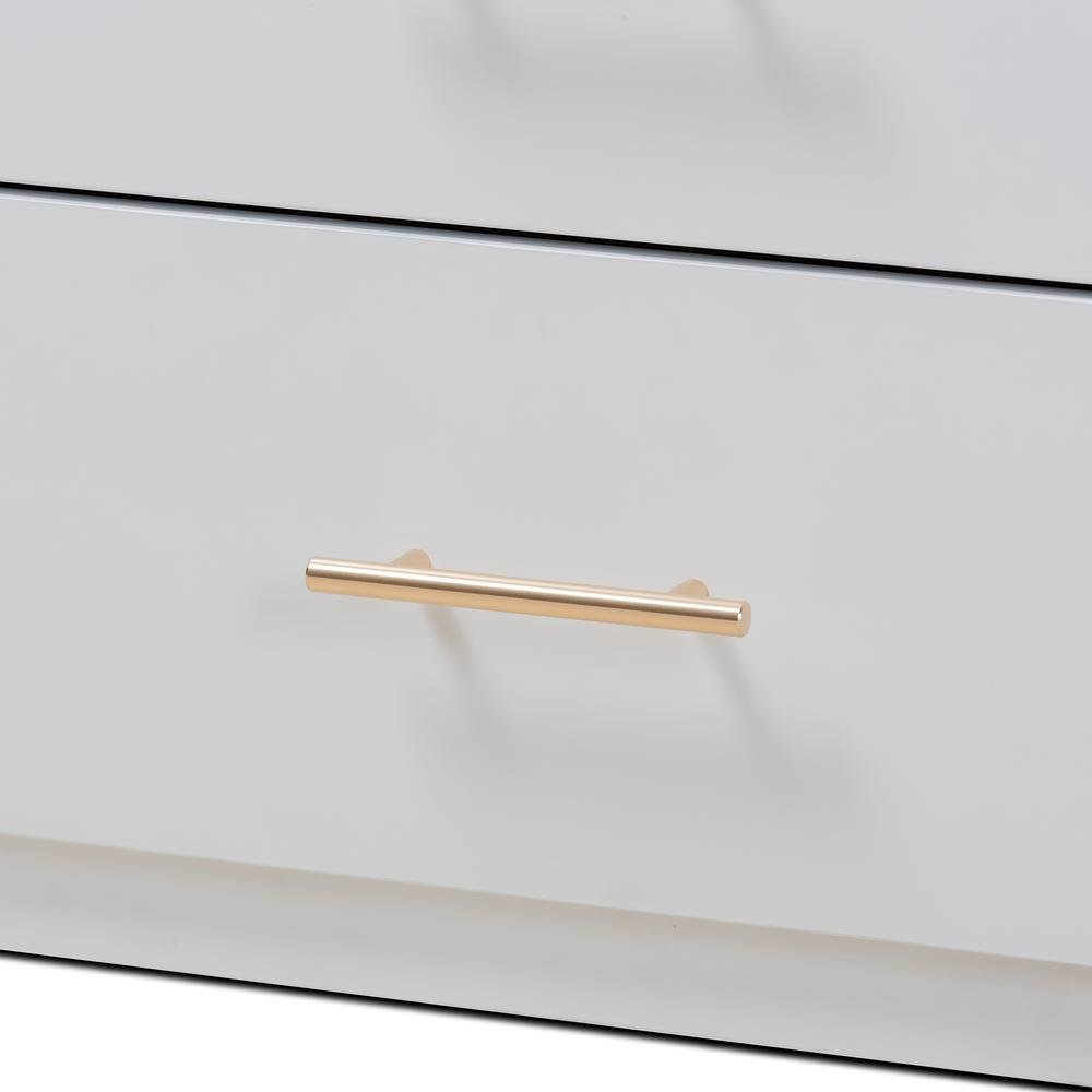 White Finished Wood 5-Drawer Twin Size Storage Bed with Pull-Out Desk