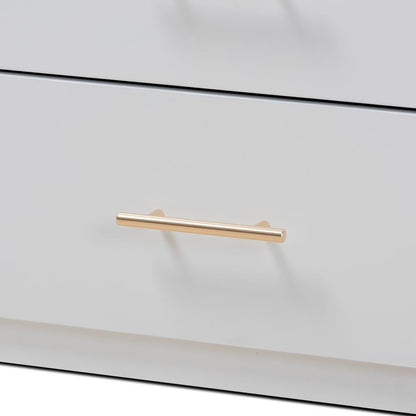 White Finished Wood 5-Drawer Twin Size Storage Bed with Pull-Out Desk
