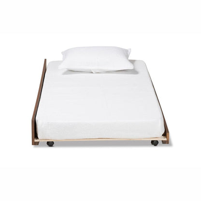 Alya Classic Traditional Farmhouse Walnut Brown Finished Wood Twin Size Trundle