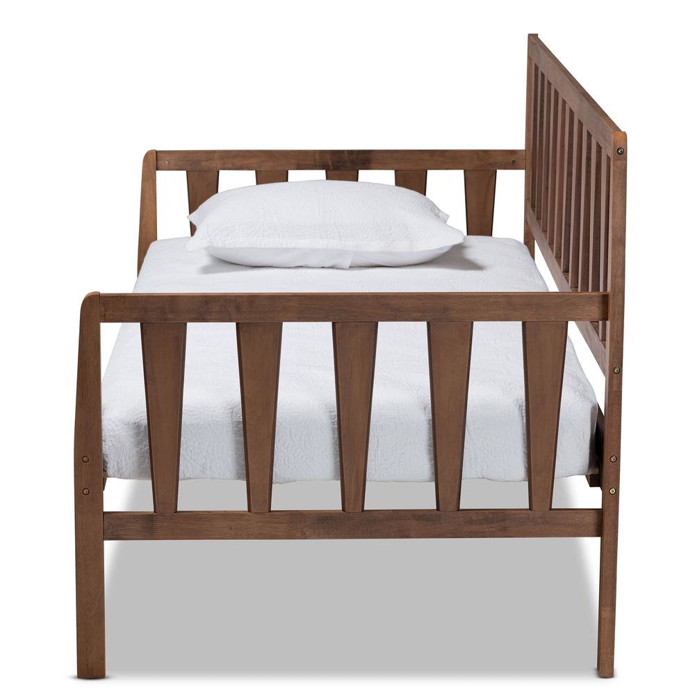 Transitional Walnut Brown Finished Wood Twin Size Daybed