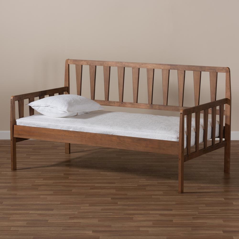Transitional Walnut Brown Finished Wood Twin Size Daybed