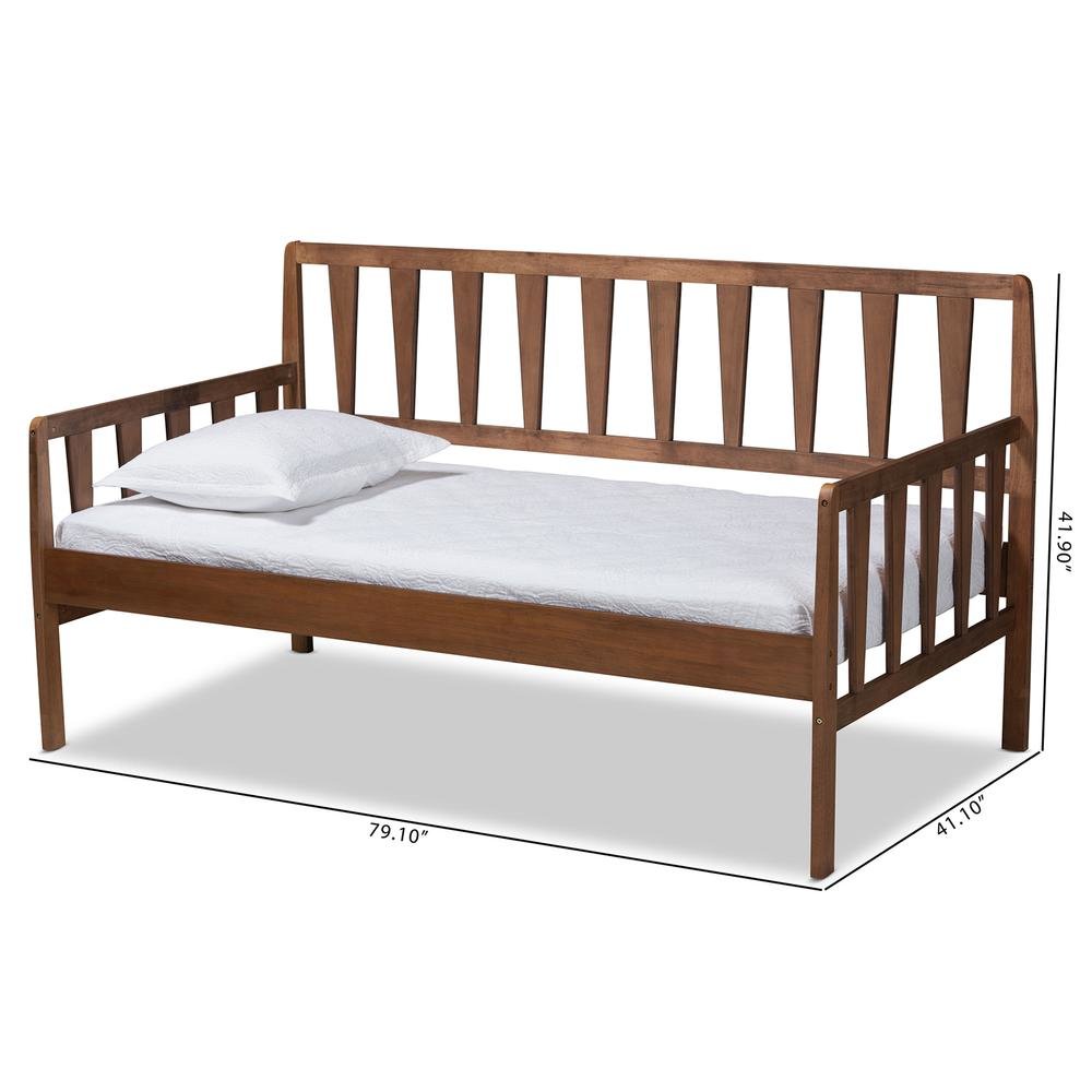 Transitional Walnut Brown Finished Wood Twin Size Daybed
