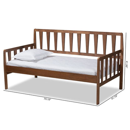 Transitional Walnut Brown Finished Wood Twin Size Daybed