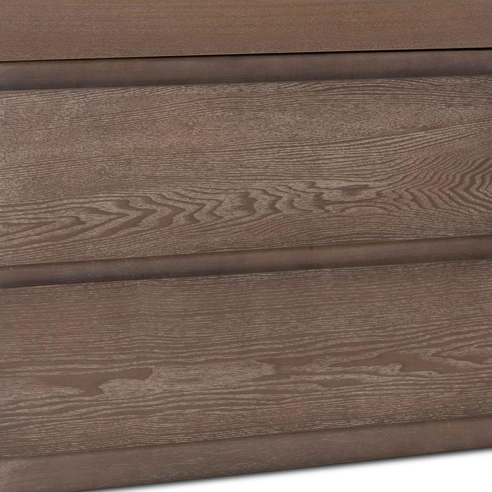 Antique Oak Finished Wood 4-Drawer Twin Size Storage Bed