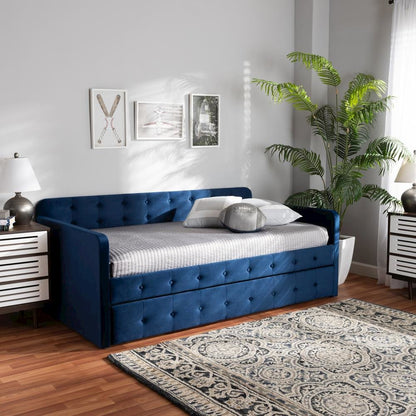 Button Tufted Twin Size Daybed with Trundle