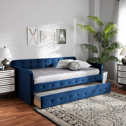 Button Tufted Twin Size Daybed with Trundle