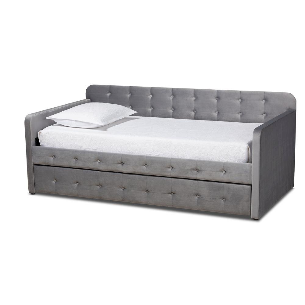 Button Tufted Twin Size Daybed with Trundle