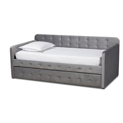 Button Tufted Twin Size Daybed with Trundle