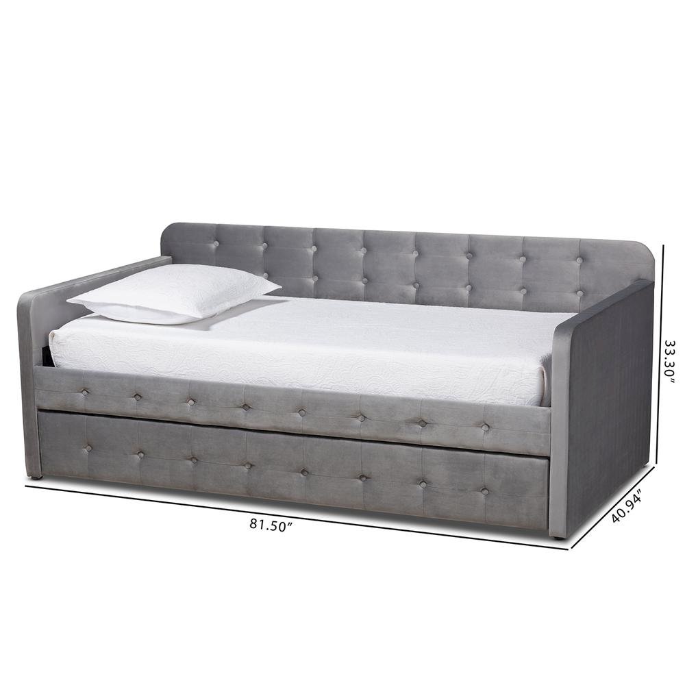 Button Tufted Twin Size Daybed with Trundle