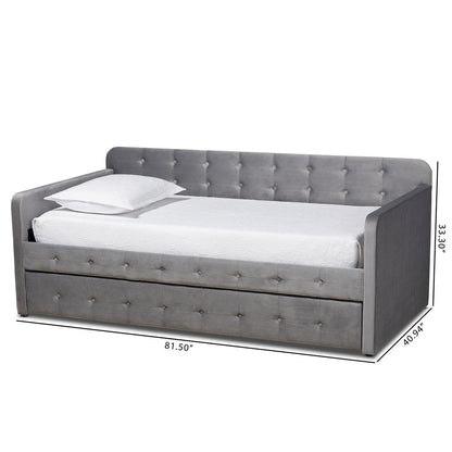Button Tufted Twin Size Daybed with Trundle