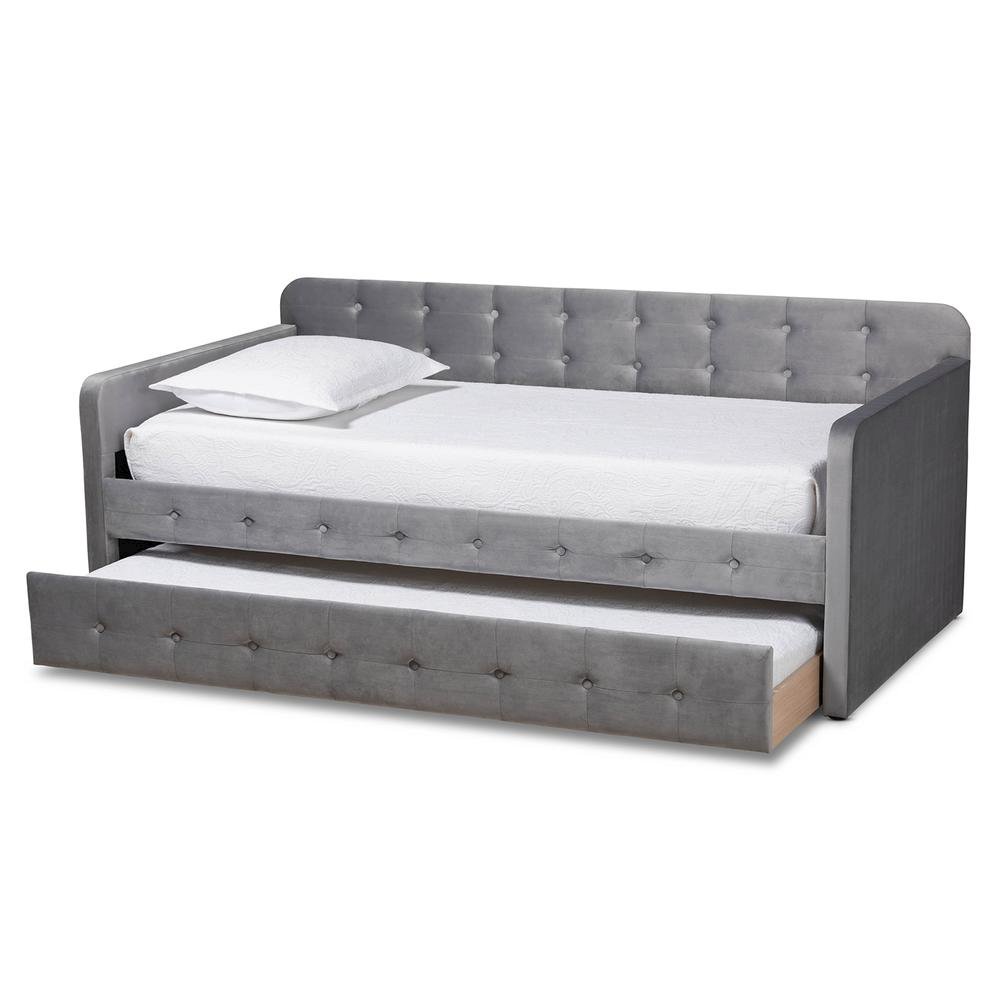 Button Tufted Twin Size Daybed with Trundle