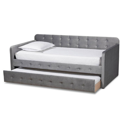 Button Tufted Twin Size Daybed with Trundle