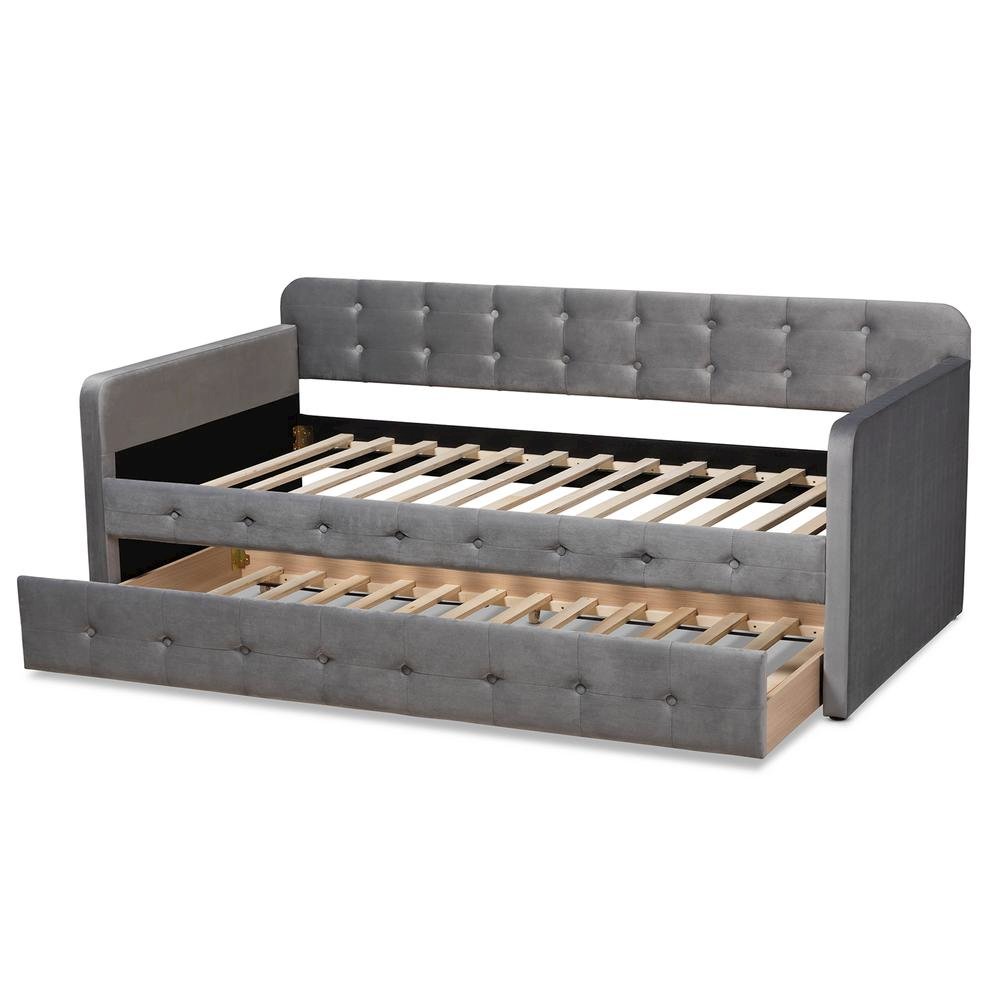 Button Tufted Twin Size Daybed with Trundle