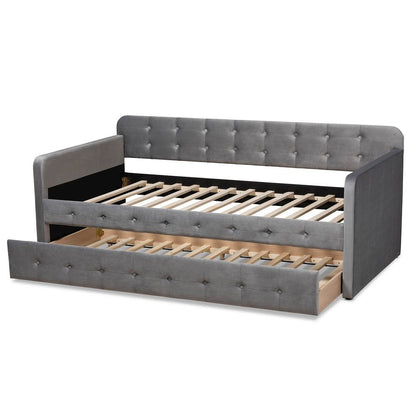 Button Tufted Twin Size Daybed with Trundle