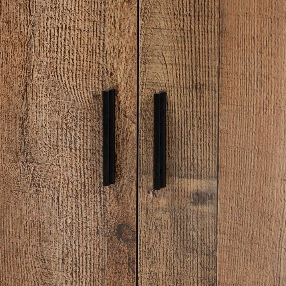 Farmhouse Rustic Finished Wood 2-Door Shoe Cabinet