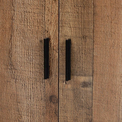 Farmhouse Rustic Finished Wood 2-Door Shoe Cabinet