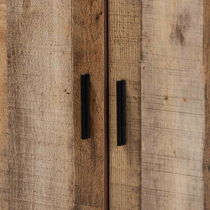 Farmhouse Rustic Finished Wood 3-Door Shoe Cabinet