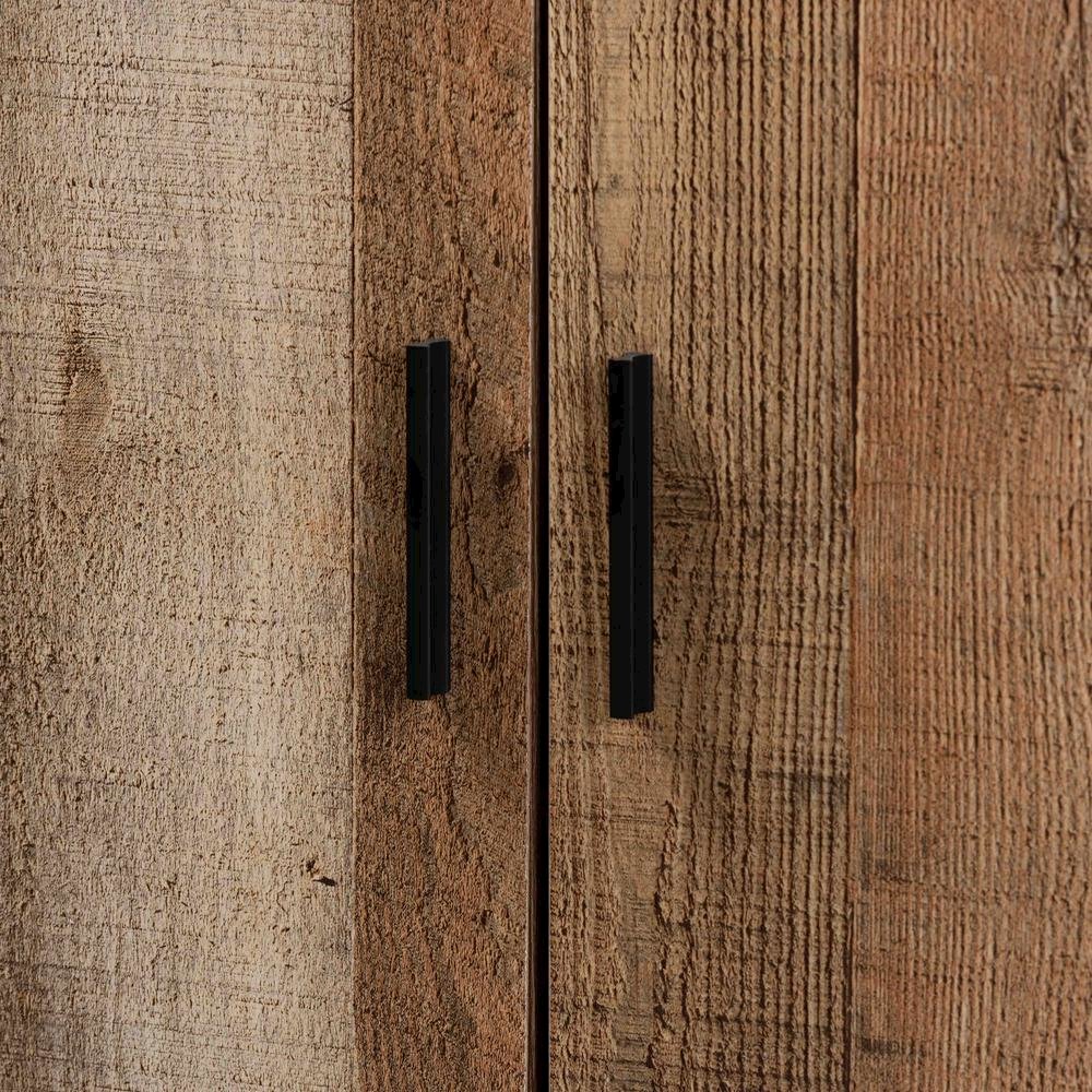 Farmhouse Rustic Finished Wood 4-Door Shoe Cabinet