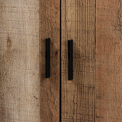 Farmhouse Rustic Finished Wood 4-Door Shoe Cabinet