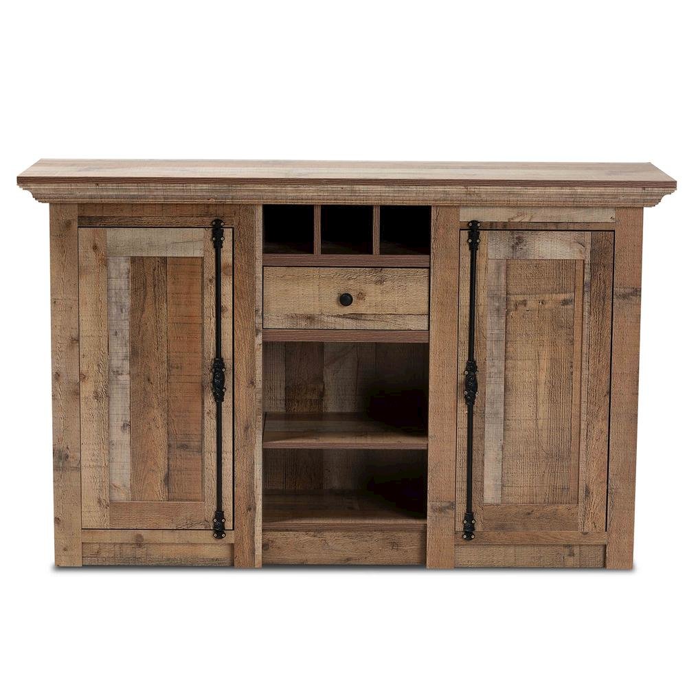 Farmhouse Rustic Finished Wood 2-Door Dining Room Sideboard Buffet