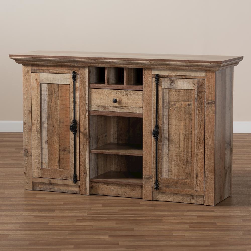 Farmhouse Rustic Finished Wood 2-Door Dining Room Sideboard Buffet