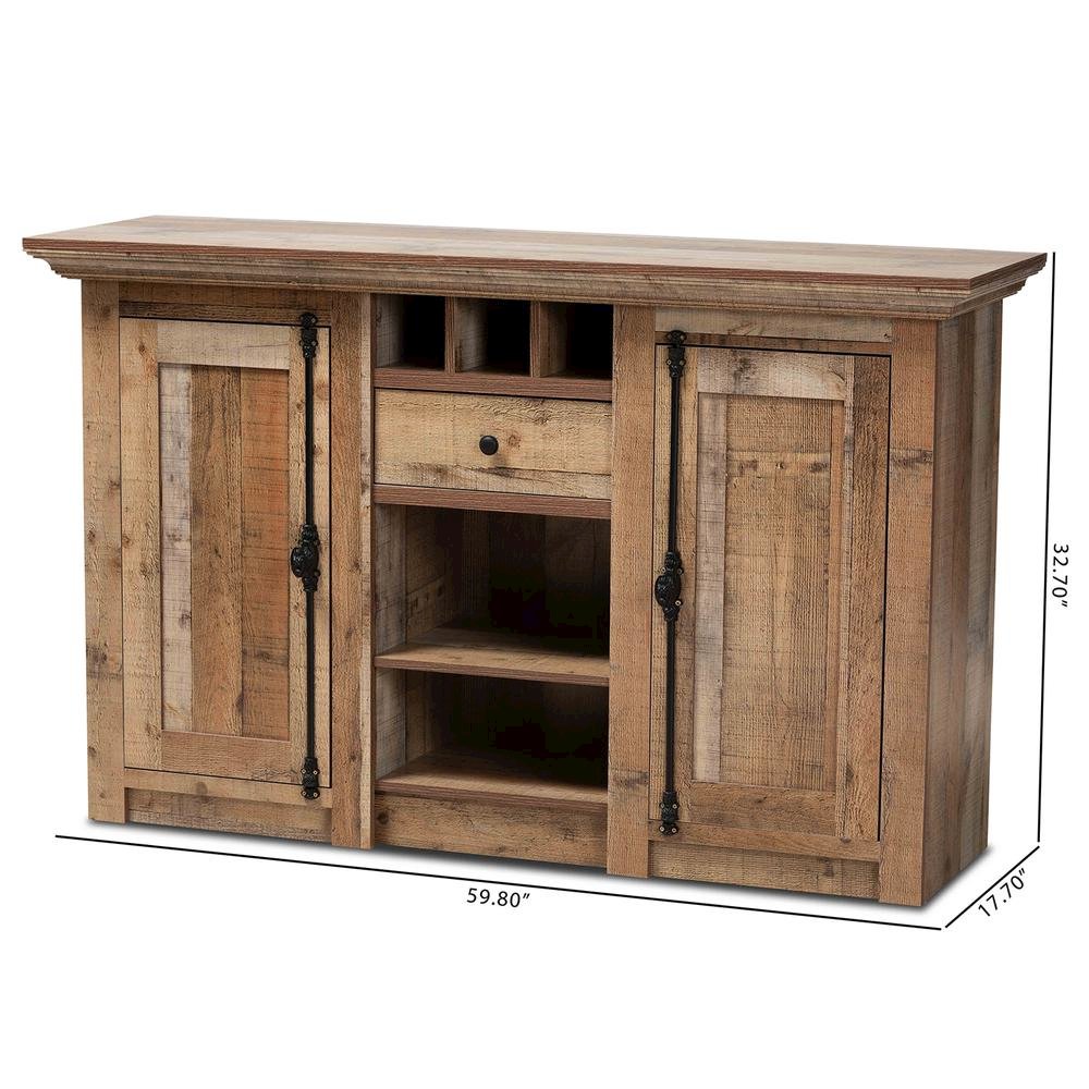 Farmhouse Rustic Finished Wood 2-Door Dining Room Sideboard Buffet