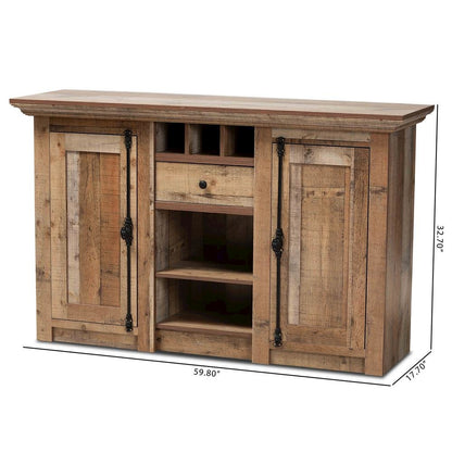 Farmhouse Rustic Finished Wood 2-Door Dining Room Sideboard Buffet