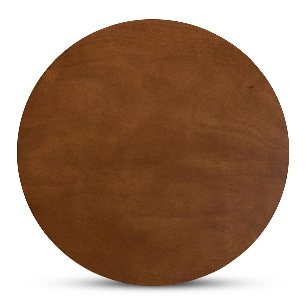 Walnut Brown Finished 34-Inch-Wide Round Wood Dining Table