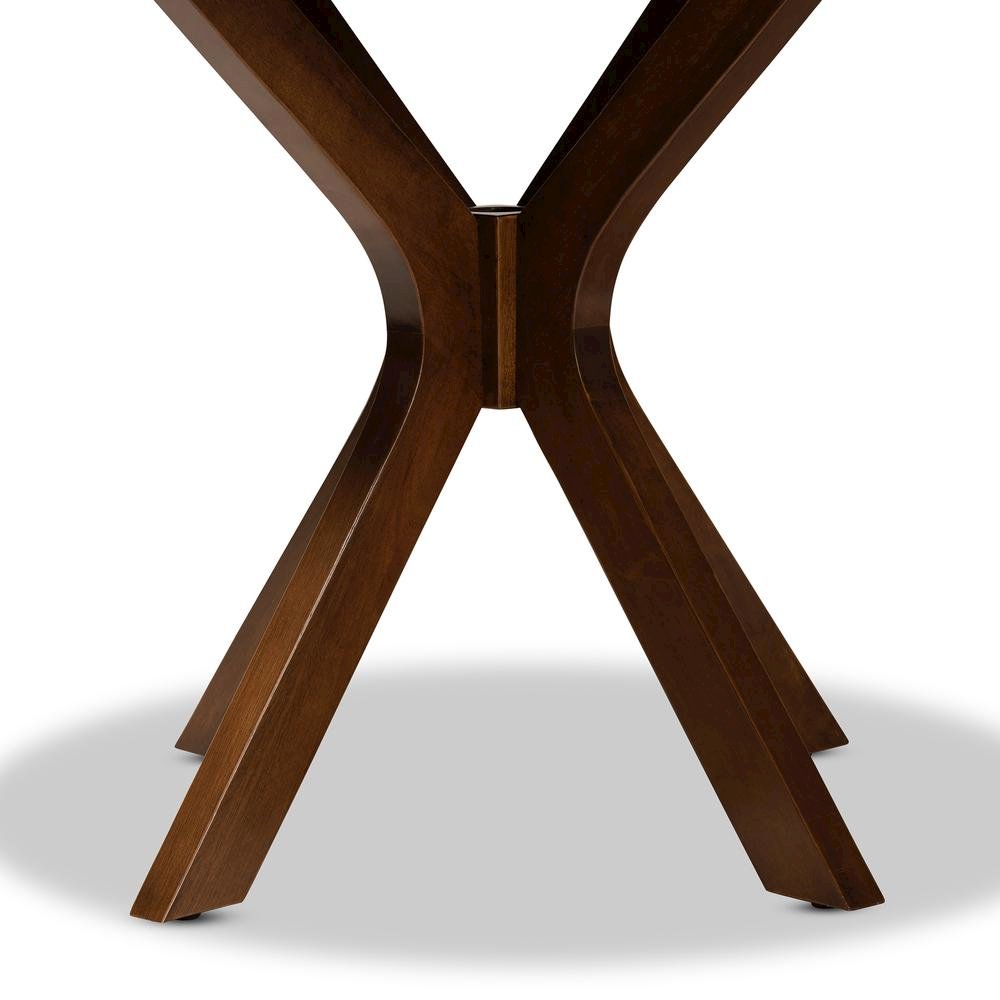 Walnut Brown Finished 34-Inch-Wide Round Wood Dining Table