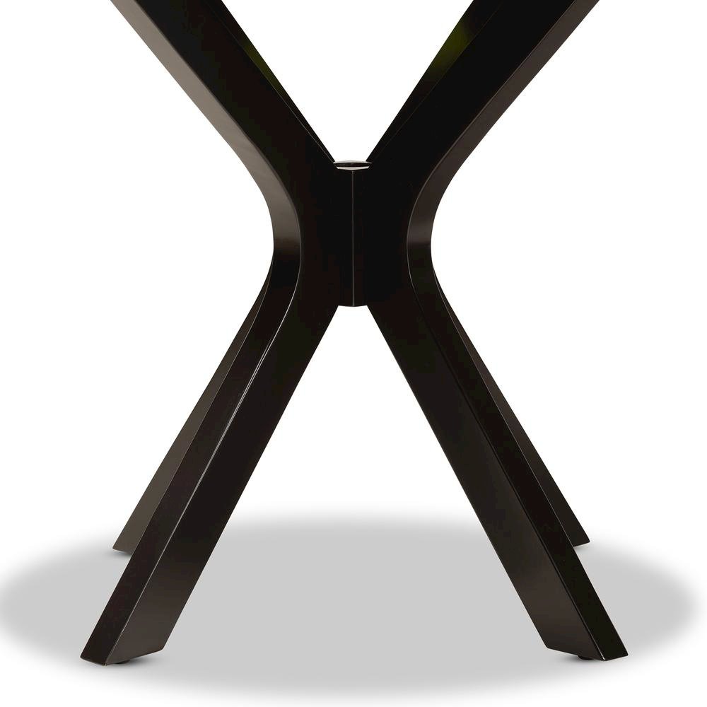 Dark Brown Finished 34-Inch-Wide Round Wood Dining Table