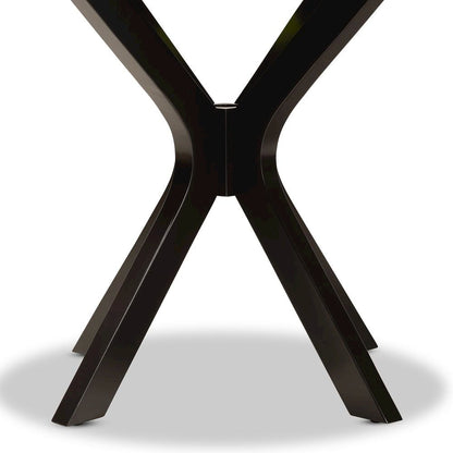 Dark Brown Finished 34-Inch-Wide Round Wood Dining Table