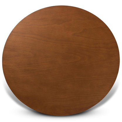 Walnut Brown Finished 45-Inch-Wide Round Wood Dining Table