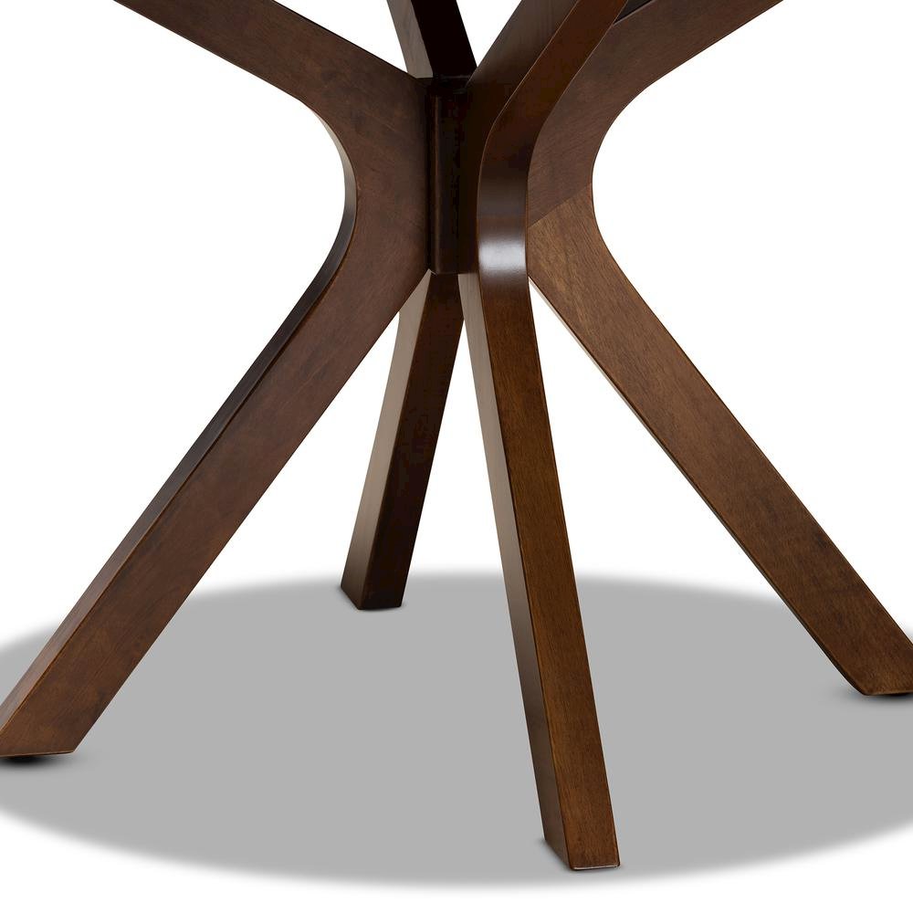Walnut Brown Finished 45-Inch-Wide Round Wood Dining Table