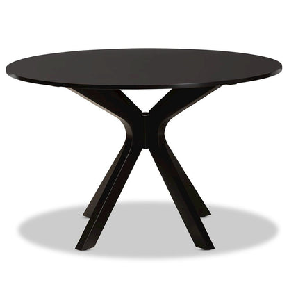 Dark Brown Finished 45-Inch-Wide Round Wood Dining Table