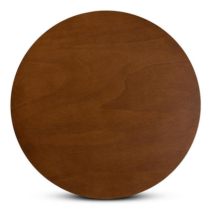 Walnut Brown Finished 35-Inch-Wide Round Wood Dining Table