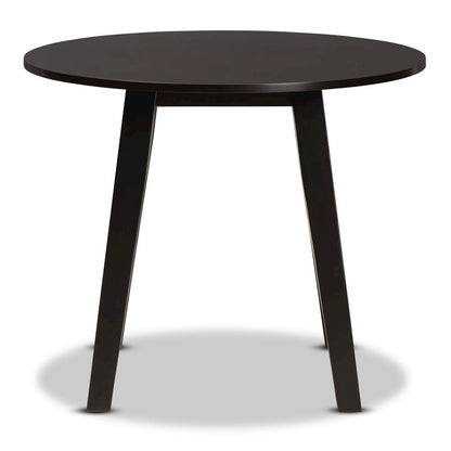 Dark Brown Finished 35-Inch-Wide Round Wood Dining Table