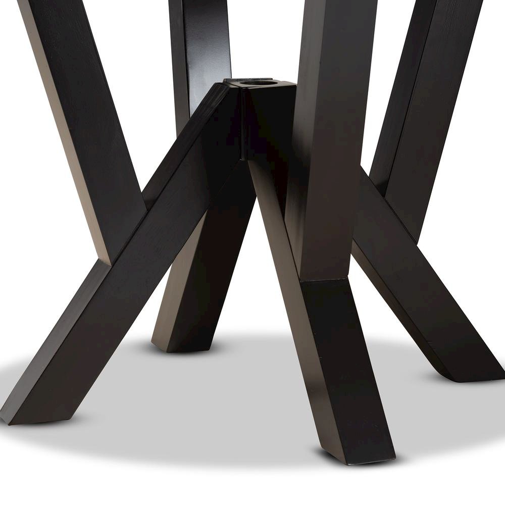 Dark Brown Finished 35-Inch-Wide Round Wood Dining Table