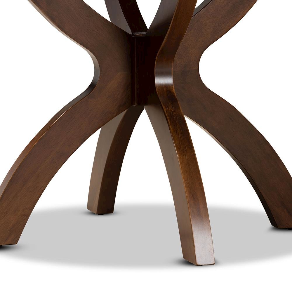 Walnut Brown Finished 35-Inch-Wide Round Wood Dining Table