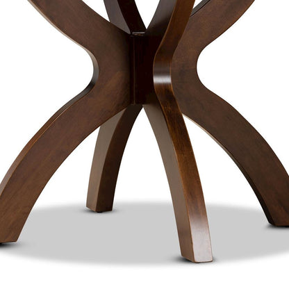 Walnut Brown Finished 35-Inch-Wide Round Wood Dining Table