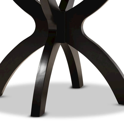 Dark Brown Finished 35-Inch-Wide Round Wood Dining Table
