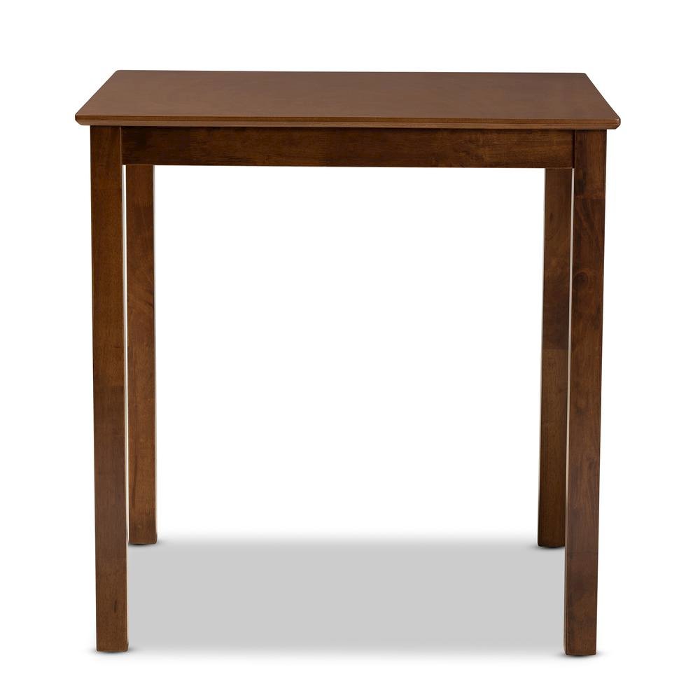 Walnut Brown Finished Wood Counter Height Pub Table