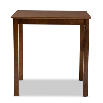 Walnut Brown Finished Wood Counter Height Pub Table